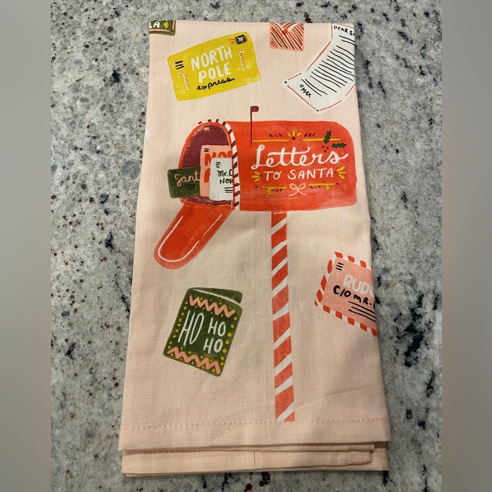 Anthropologie Letters to Santa Tea Towel